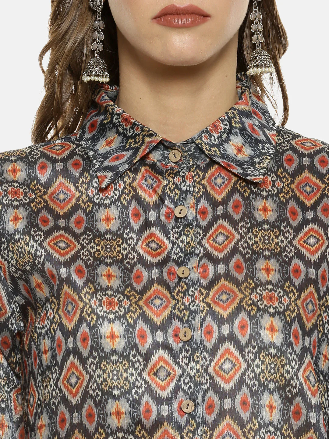 Ikat Print Kurta - Image 4