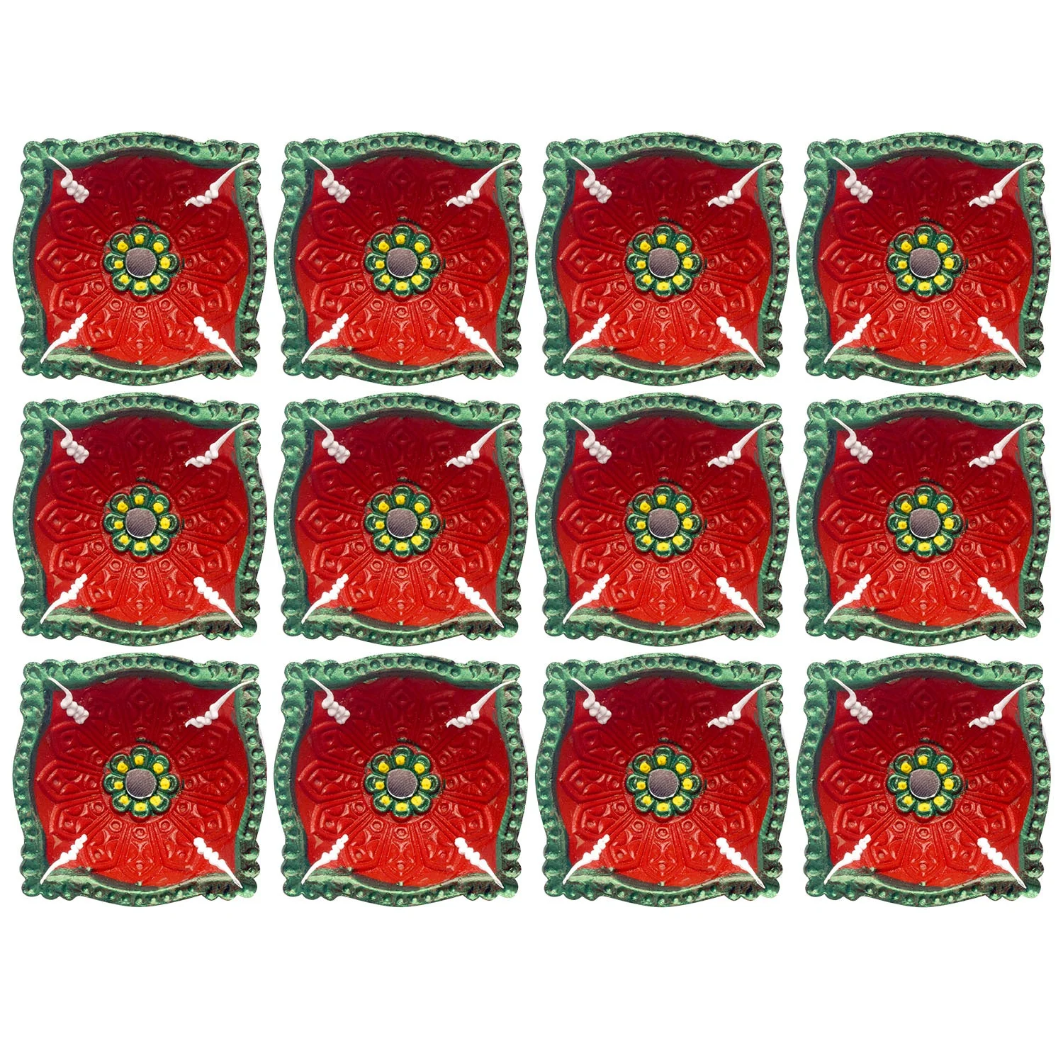 Illuminated Festivities Artisanal Clay Diyas for Diwali Set of 12 - Image 6