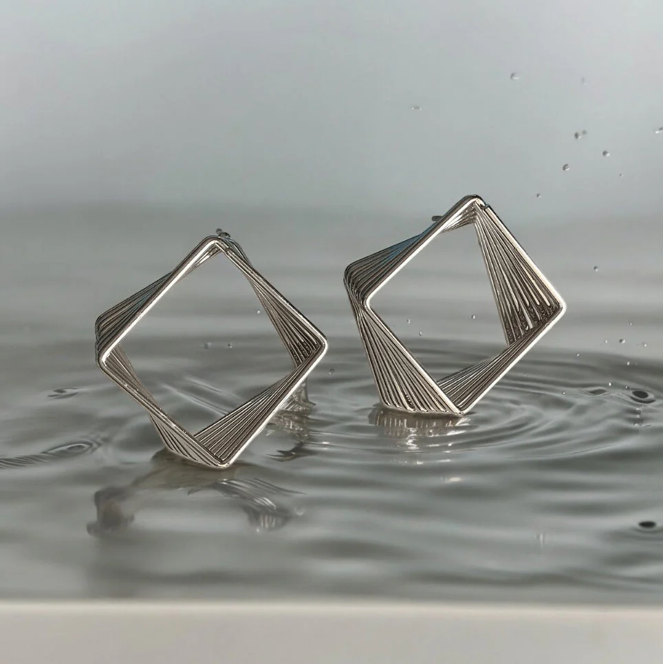 Illusion Diamond Silver Hoops Earring — Buy Any 5 for Rs. 599 - Image 6
