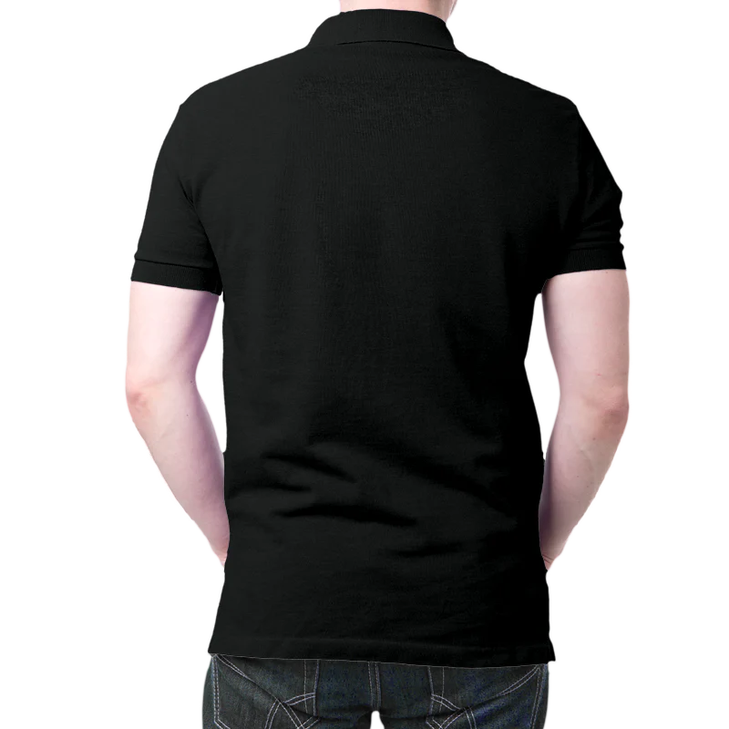 India Flag Polo T-Shirt Black - Image 3