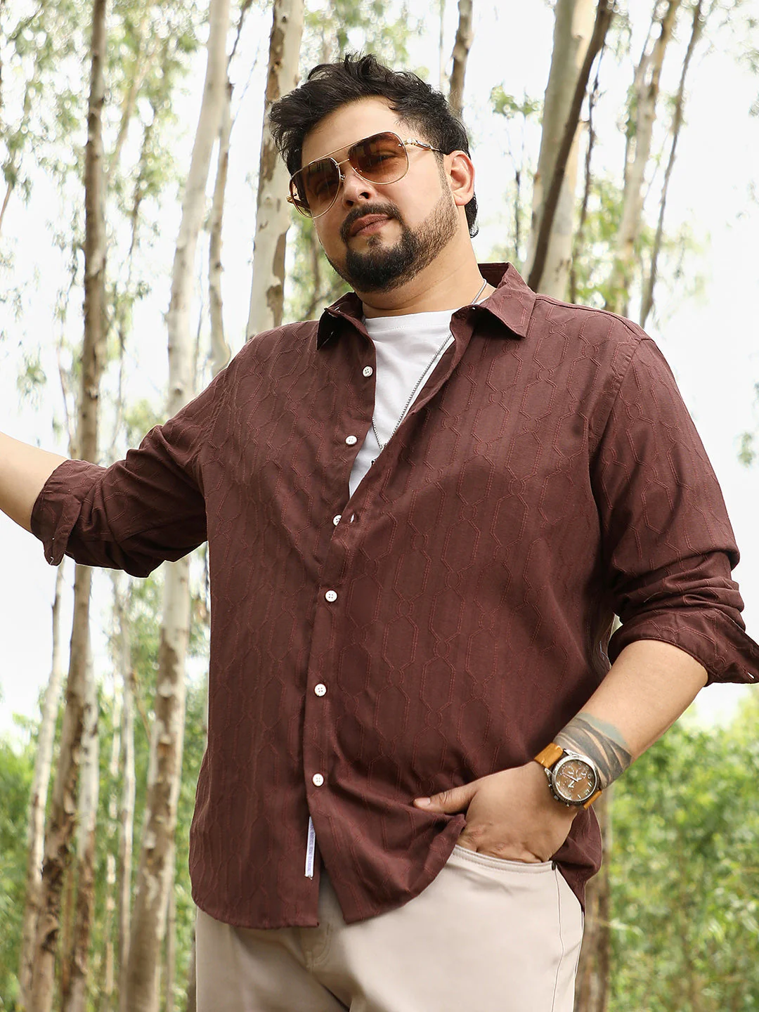 Indie-Geometric Jacquard Shirt - Image 23