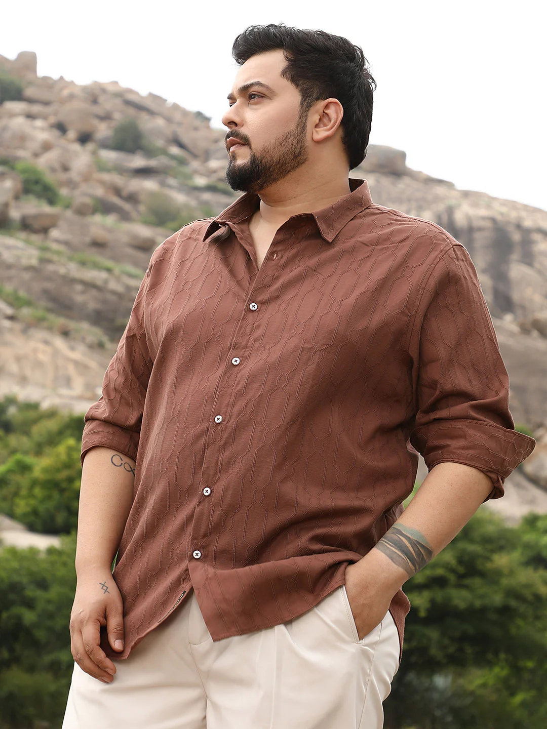 Indie-Geometric Jacquard Shirt - Image 10