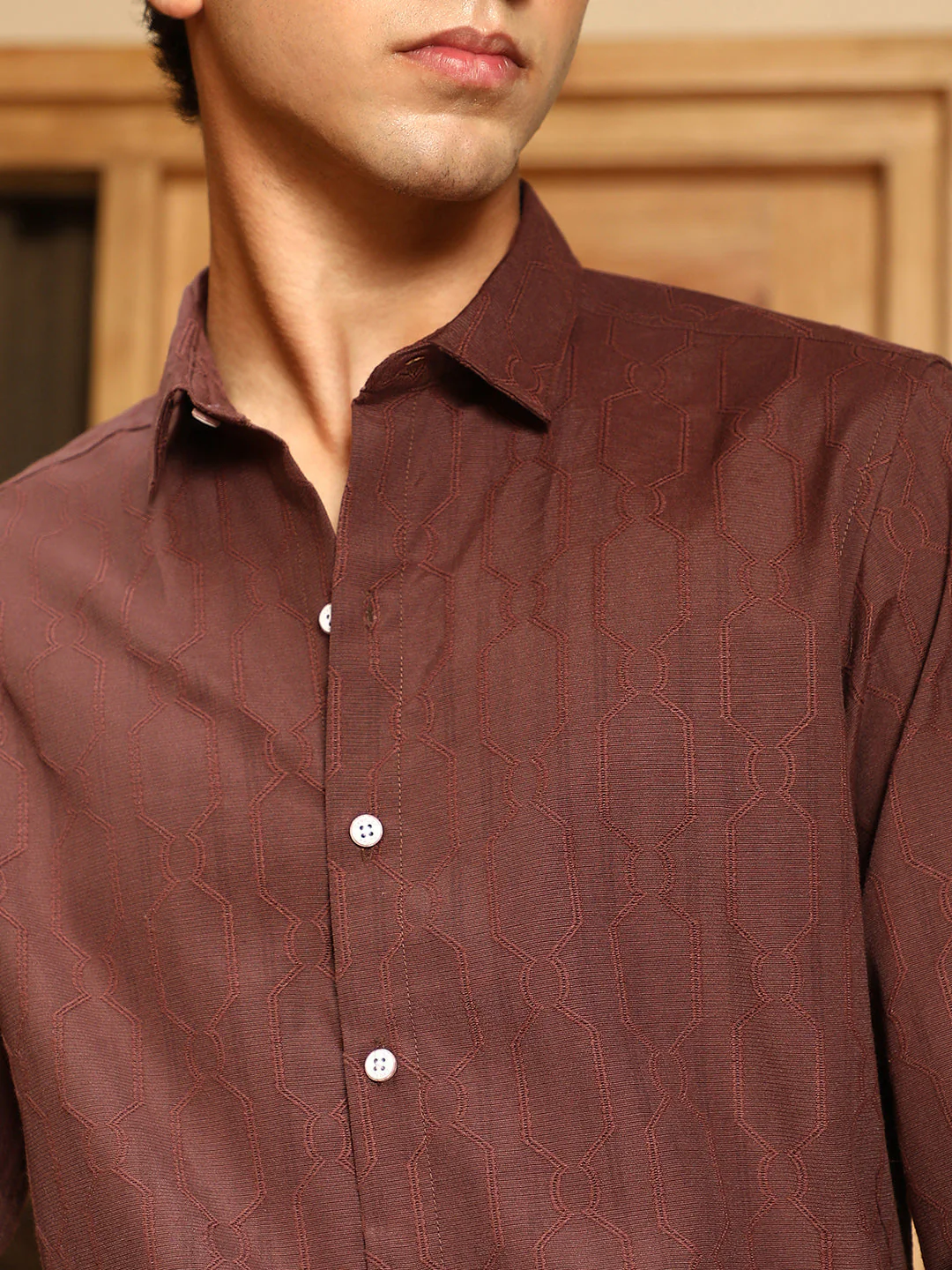 Indie-Geometric Jacquard Shirt - Image 7