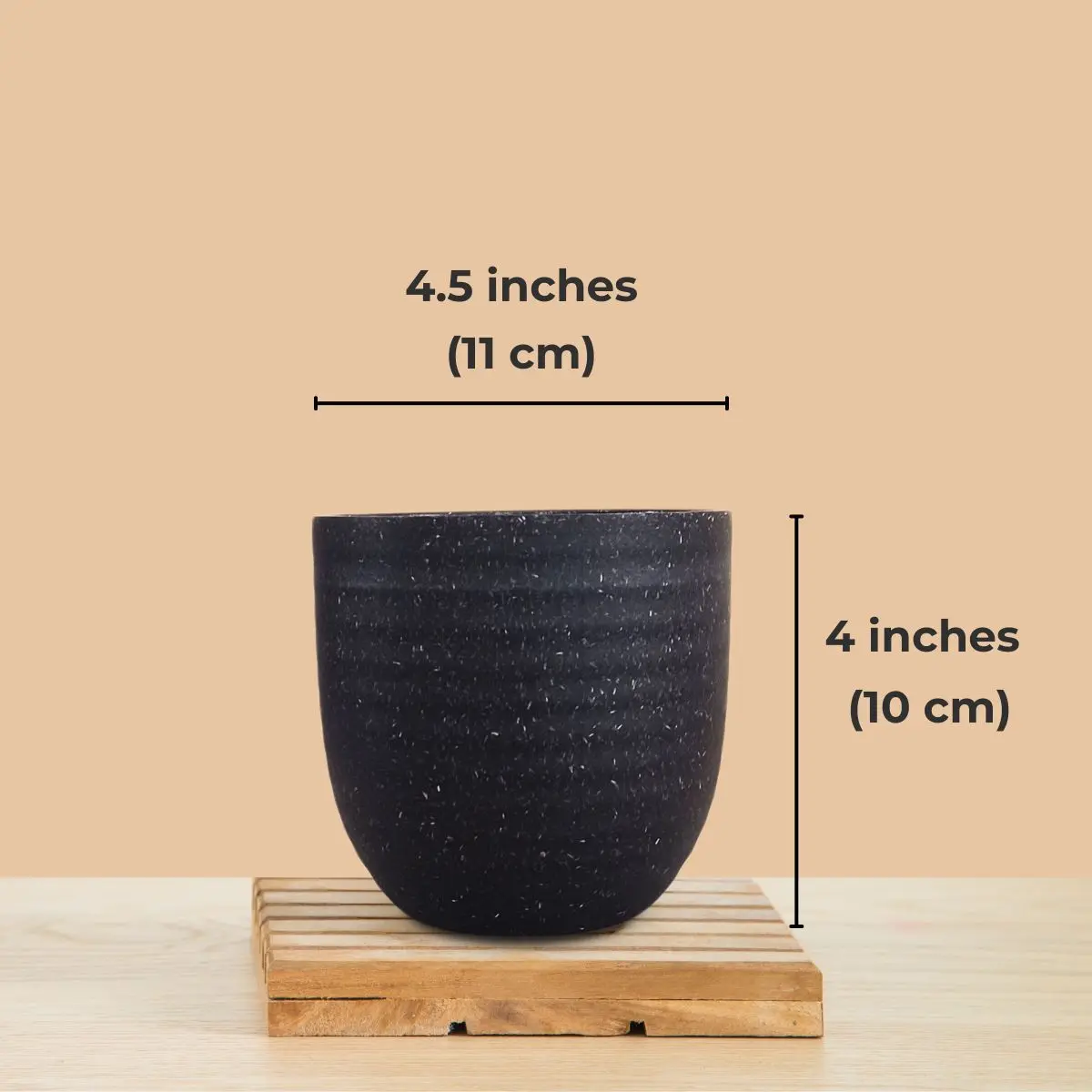 Indoor Small Pots (Black) - Set of 4 - Image 2