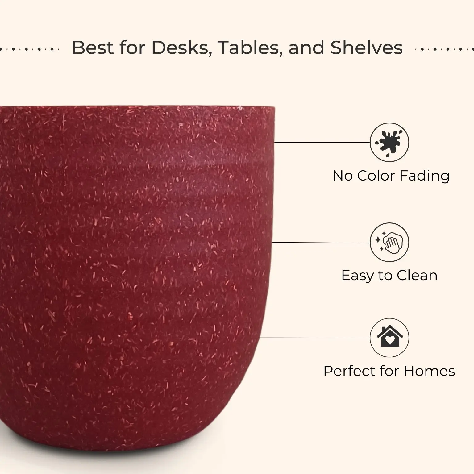 Indoor Small Pots (Red) - Set of 4 - Image 4