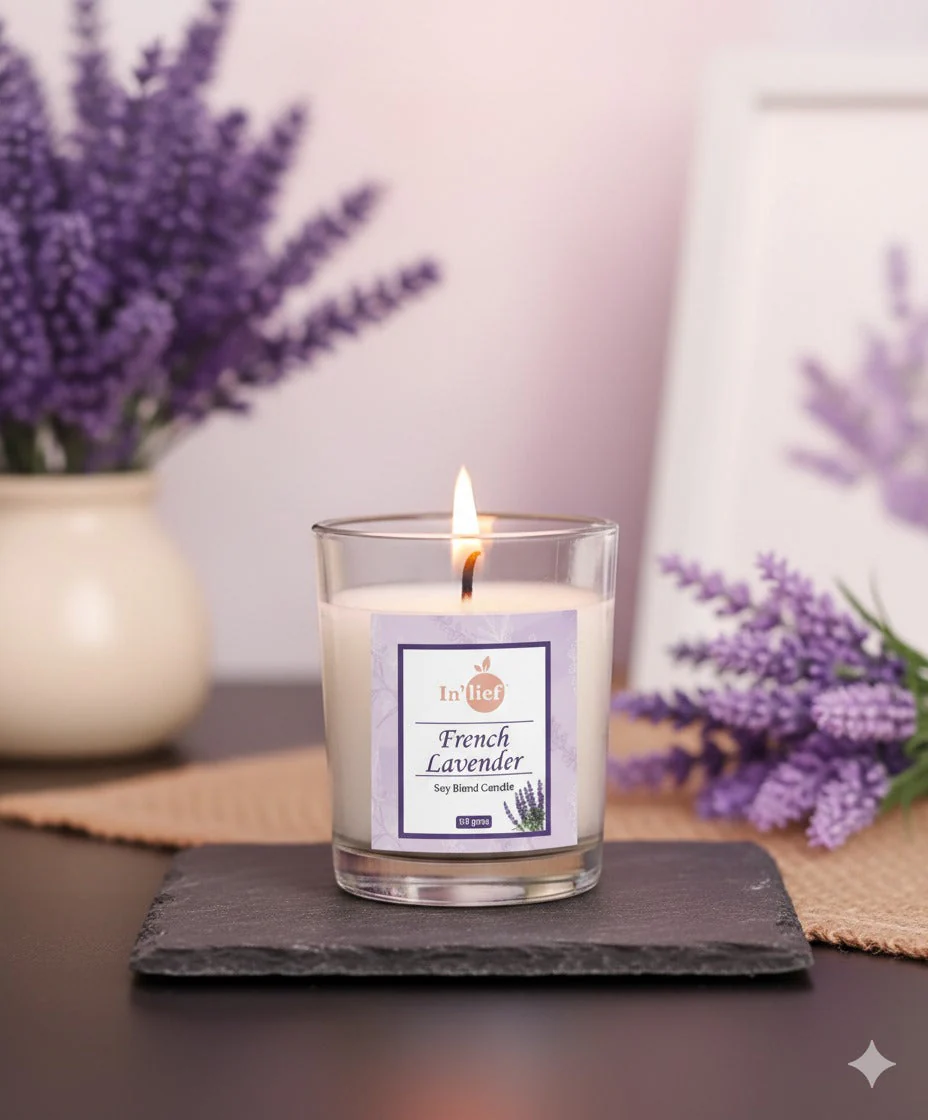 In'lief Shot Glass Candle | French Lavender | 50gms - Image 3