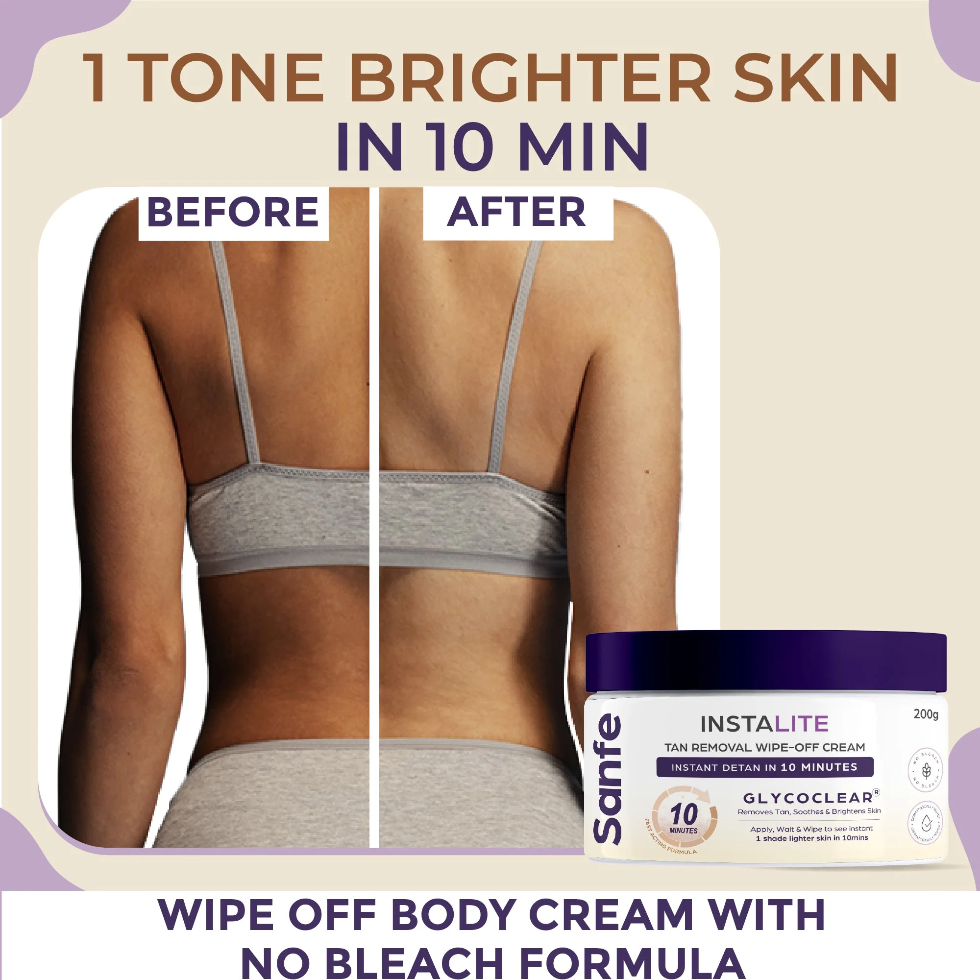 Instalite Detan Wipe-off cream 200g (Pack of 2) - Image 3