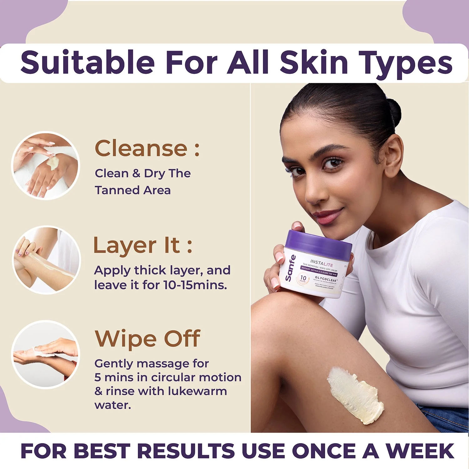 Instalite Detan Wipe-off cream 200g (Pack of 3) - Image 5
