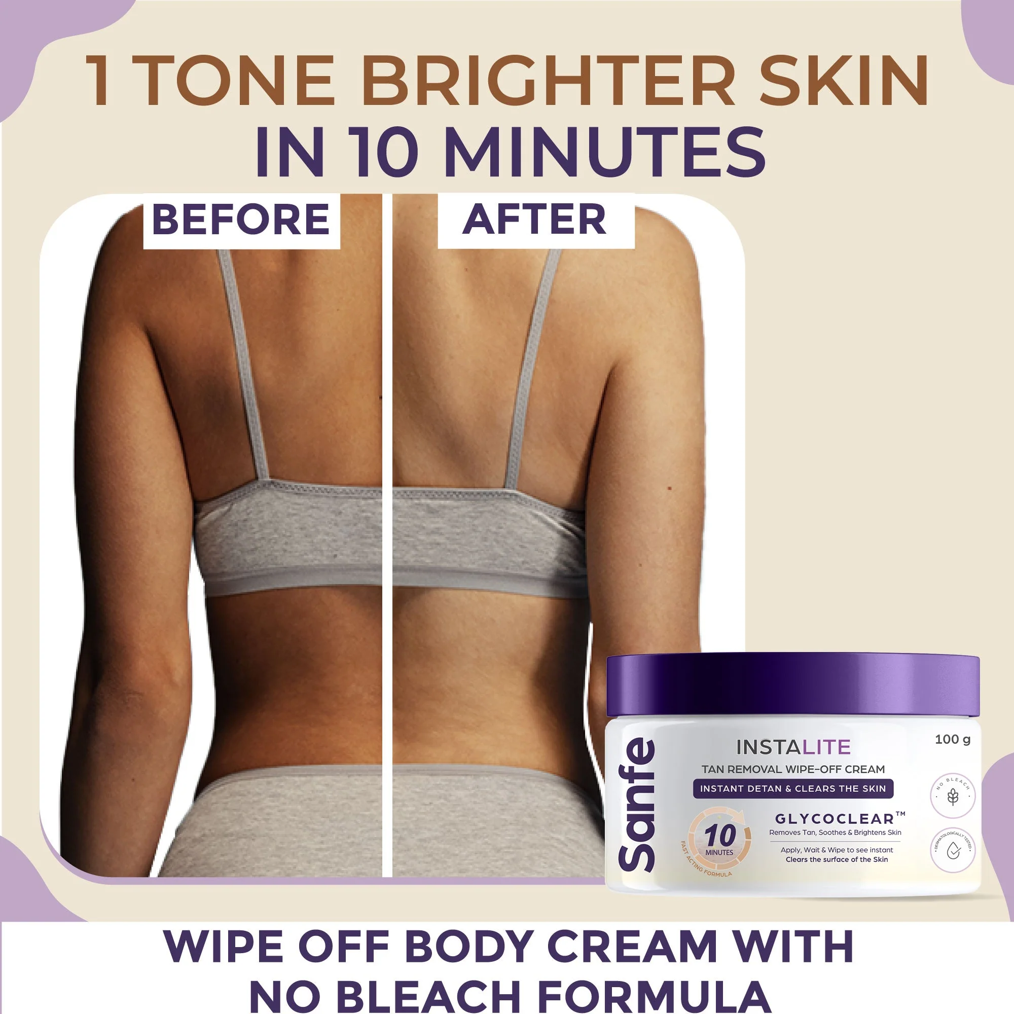Instalite Wipe Off Detan Body Cream 100gm (Pack of 2) - Image 3