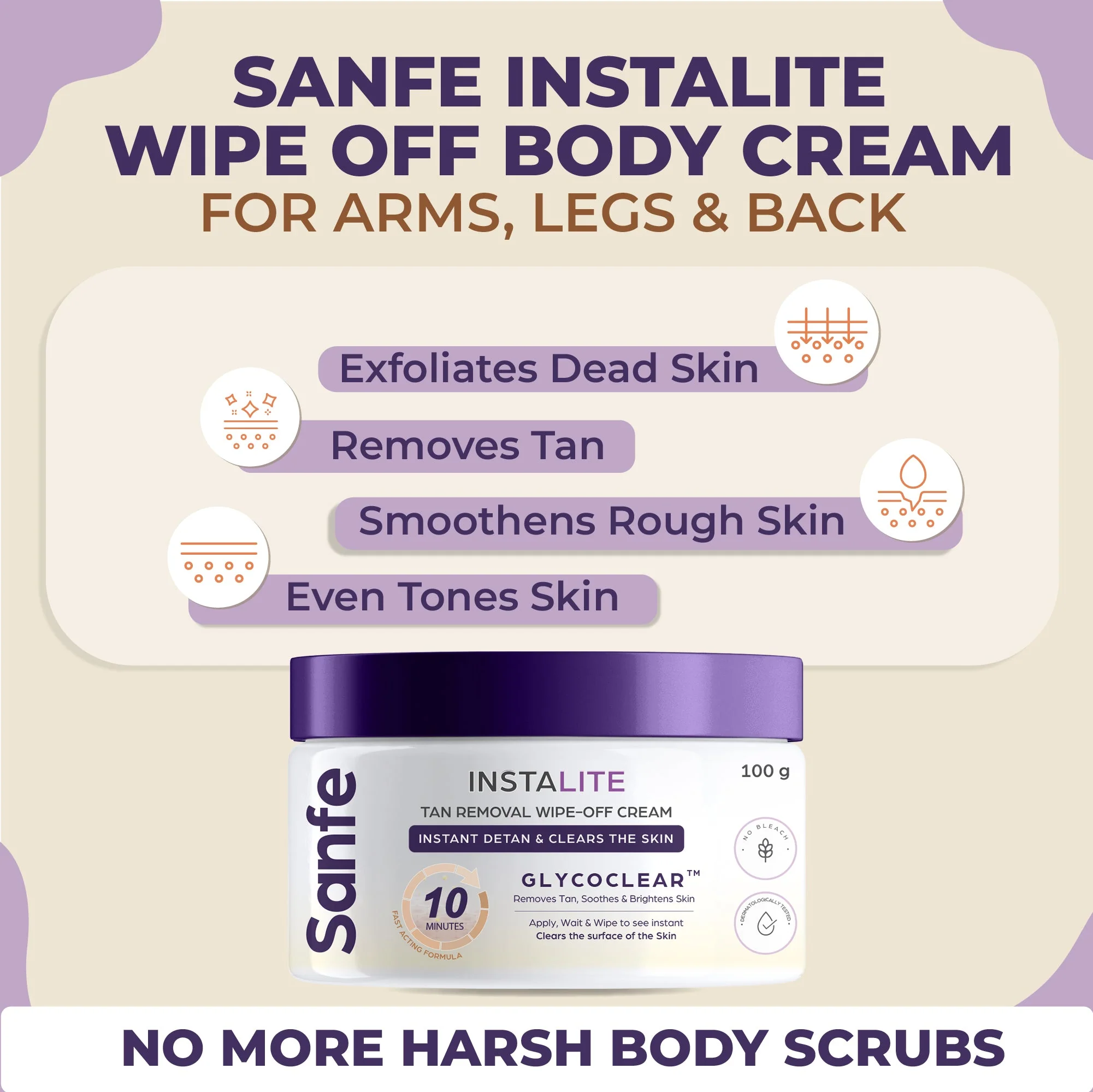 Instalite Wipe Off Detan Body Cream 100gm (Pack of 2) - Image 4