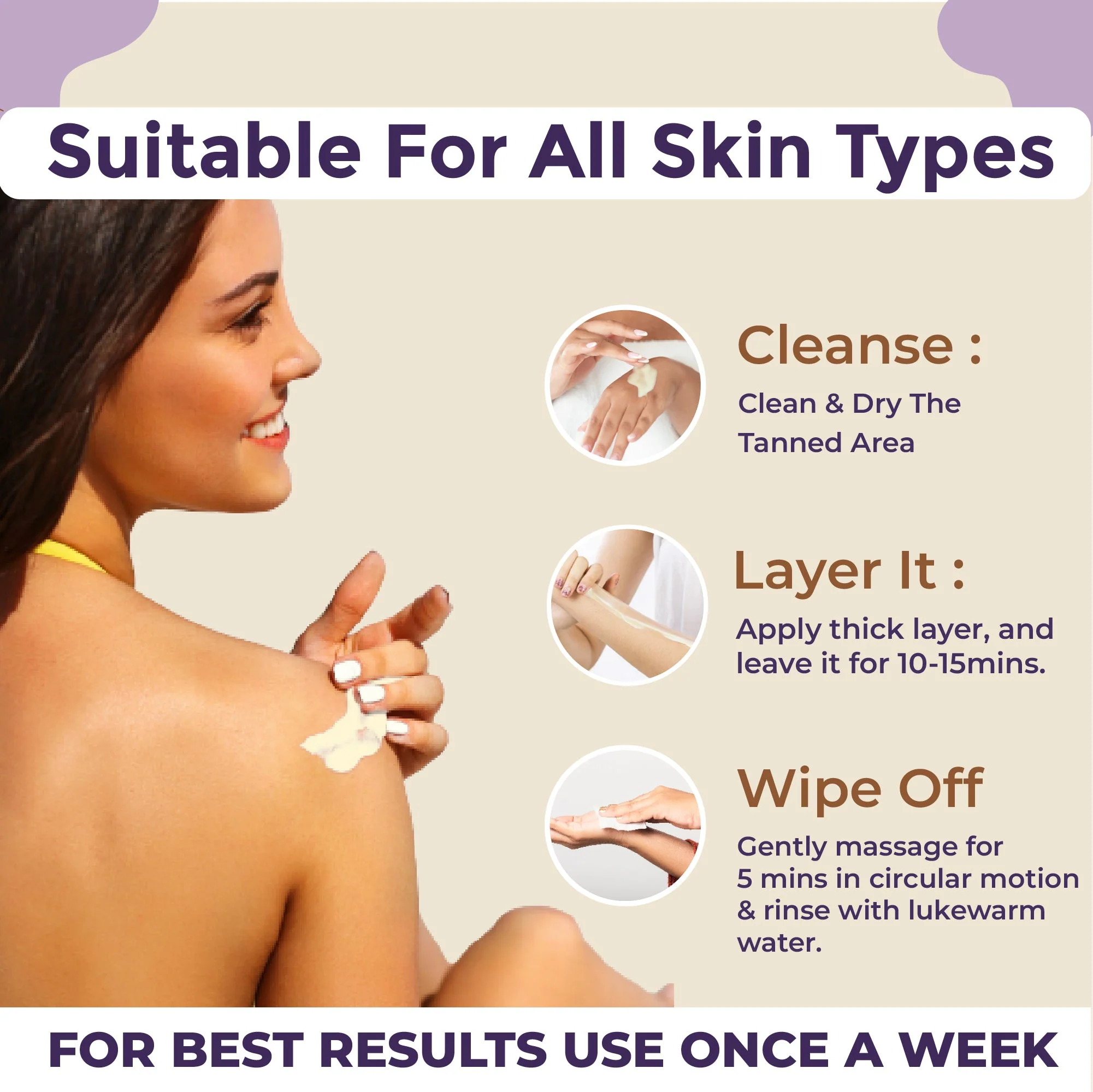 Instalite Wipe Off Detan Body Cream 100gm (Pack of 3) - Image 7