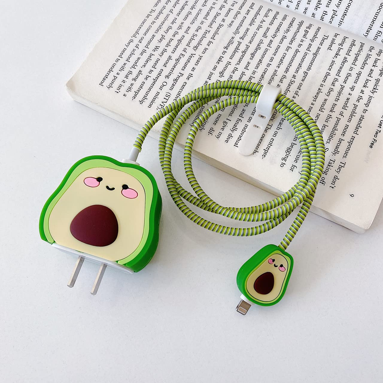 Iphone Charger Case Cover - Avacado - 4 Piece Set (With Wire Protector) - Image 7