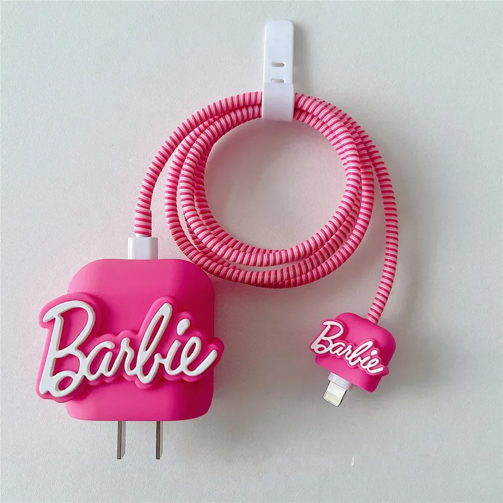 Iphone Charger Case Cover - Barbie - 4 Piece Set (With Wire Protector) - Image 6