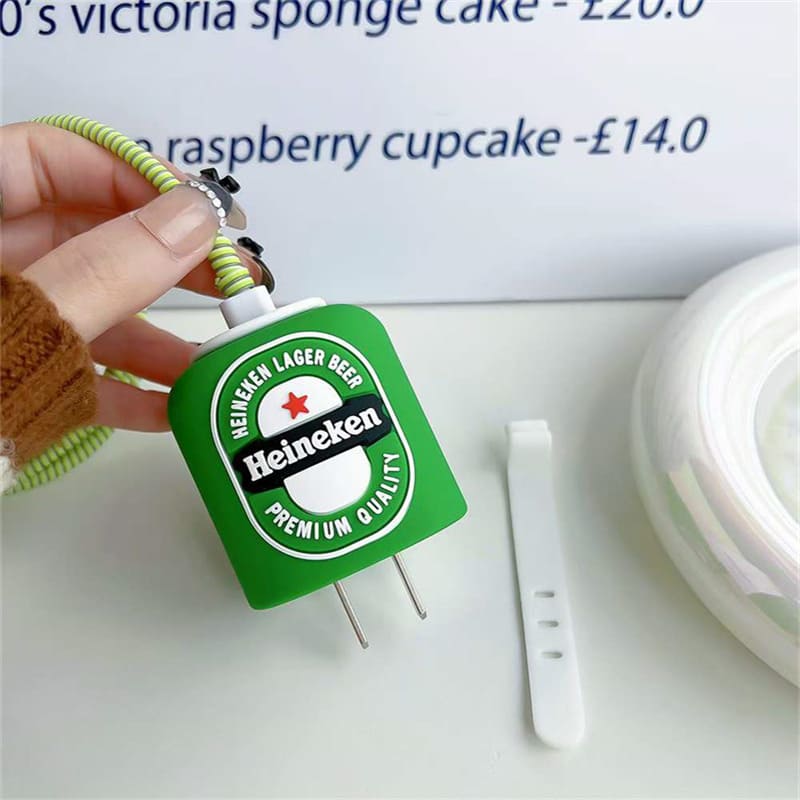 Iphone Charger Case Cover - Beer Can - 4 Piece Set (With Wire Protector) - Image 3
