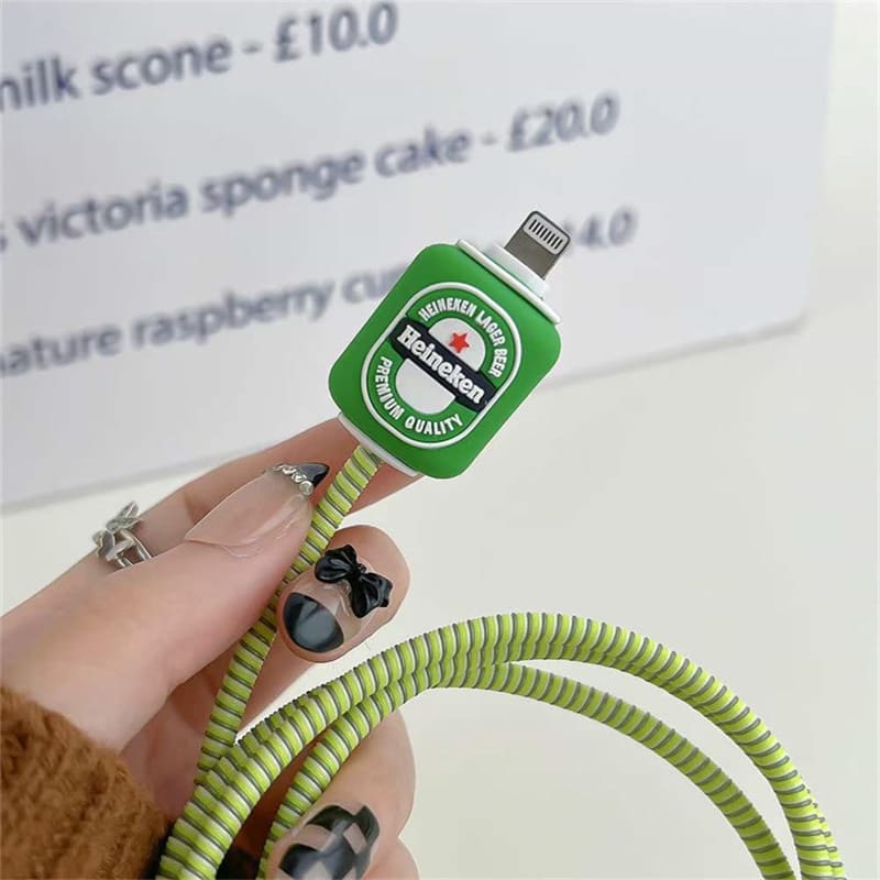 Iphone Charger Case Cover - Beer Can - 4 Piece Set (With Wire Protector) - Image 4