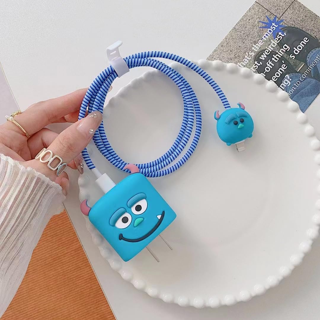 Iphone Charger Case Cover - Blue Monster - Without Wire Protector - Image 2