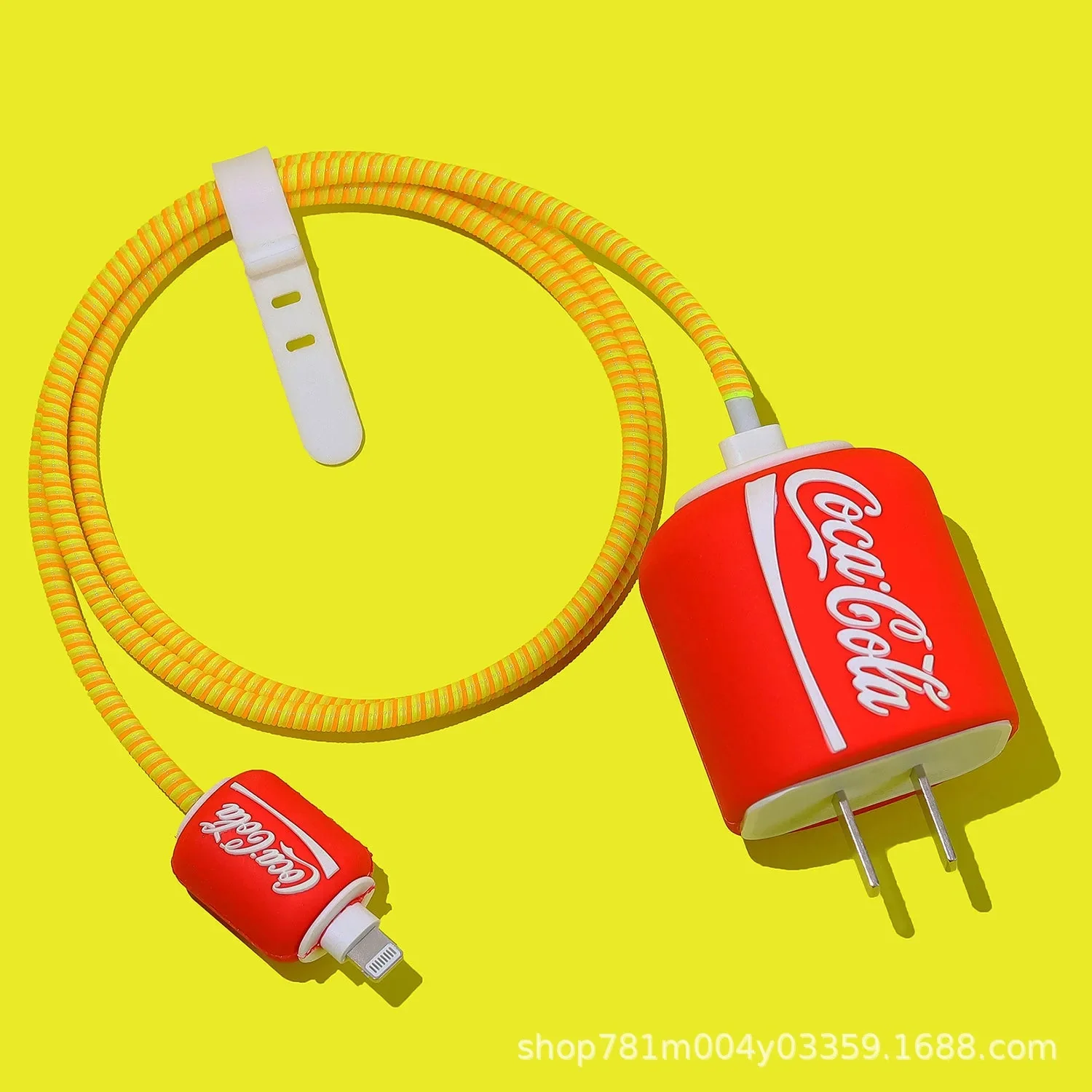 Iphone Charger Case Cover - Coca-Cola - 4 Piece Set (With Wire Protector) - Image 3