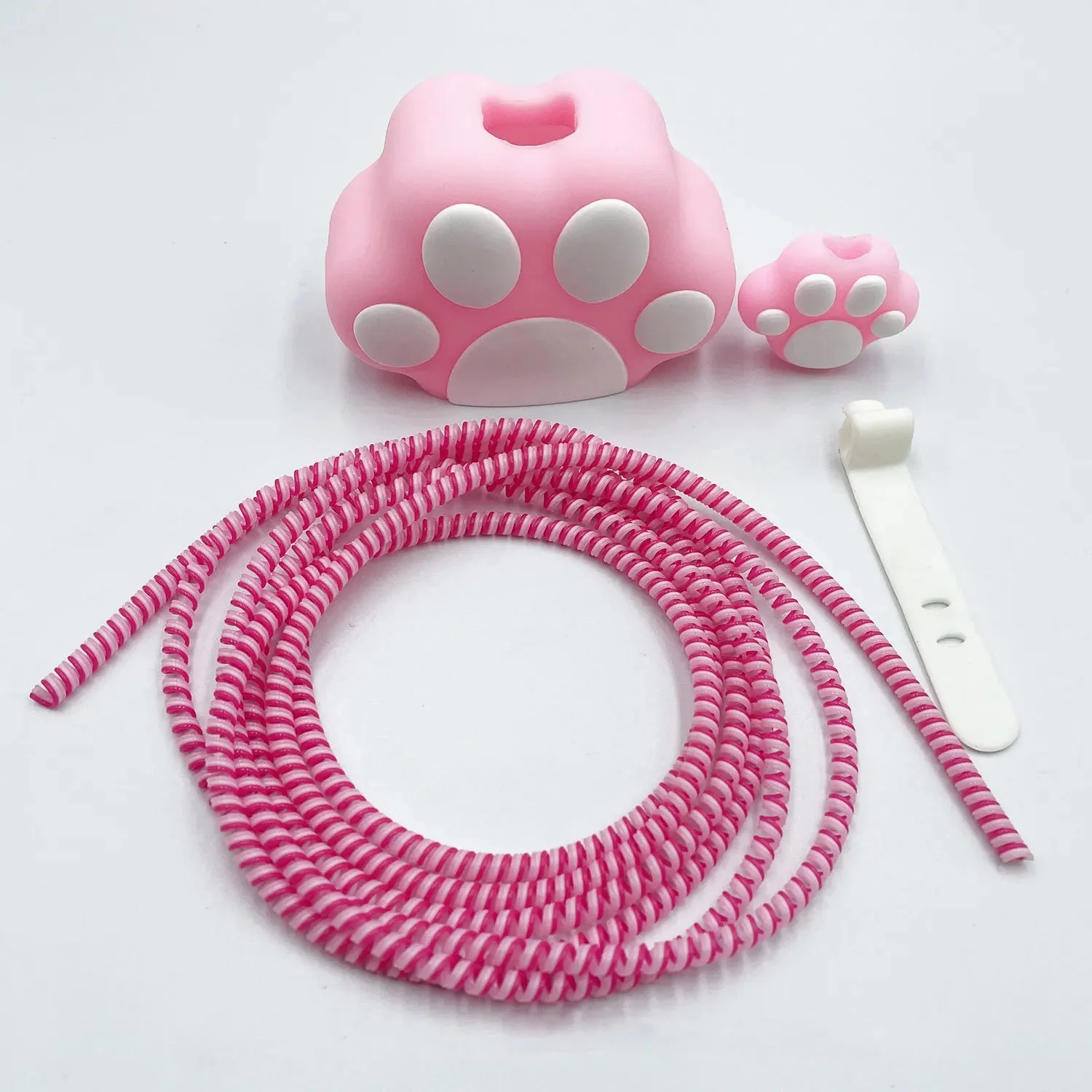 Iphone Charger Case Cover - Cute Paws - 4 Piece Set (With Wire Protector) - Image 2