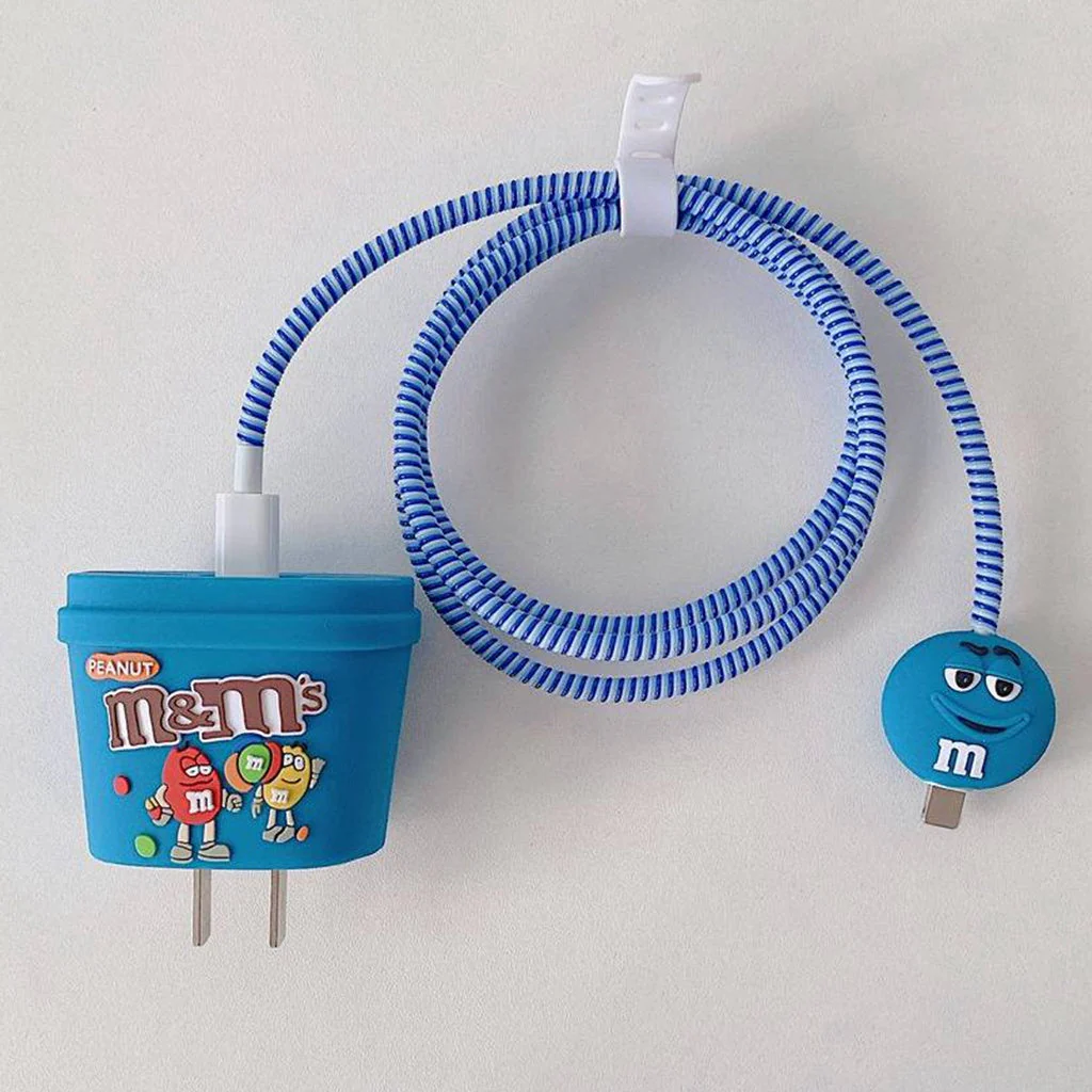 Iphone Charger Case Cover - M&M's - 4 Piece Set (With Wire Protector) - Image 15