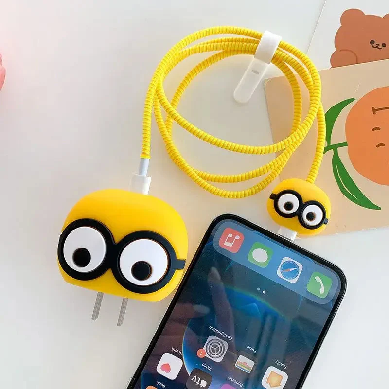 Iphone Charger Case Cover - Minions - 4 Piece Set (With Wire Protector) - Image 3