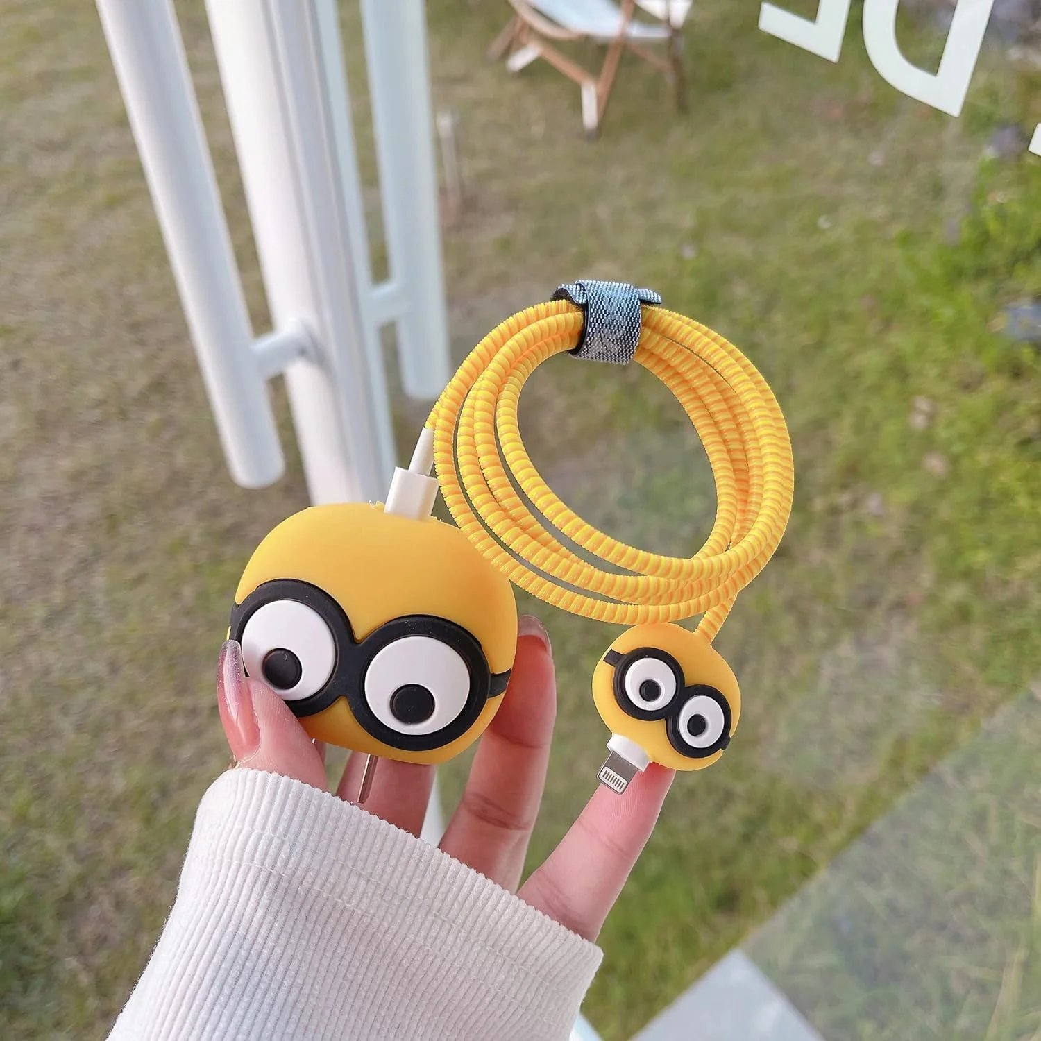 Iphone Charger Case Cover - Minions - 4 Piece Set (With Wire Protector) - Image 9
