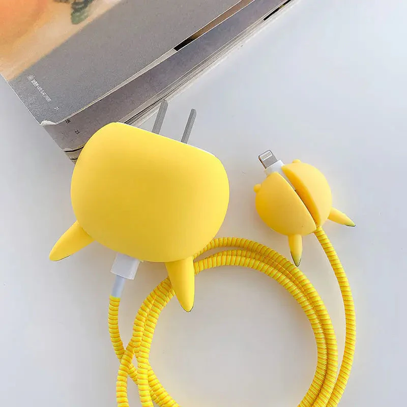 Iphone Charger Case Cover - Pikachu - 4 Piece Set (With Wire Protector) - Image 4