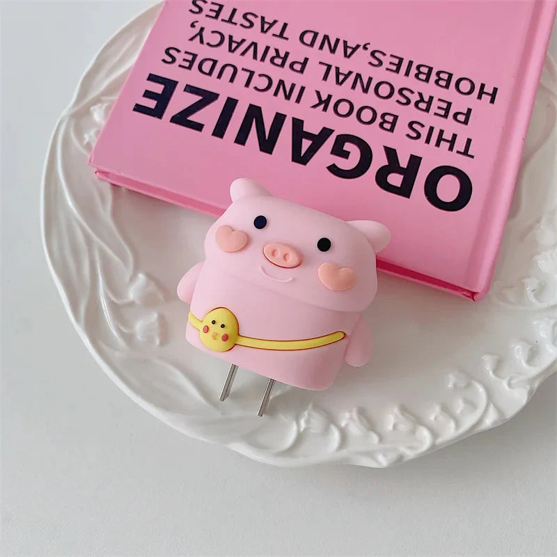 Iphone Charger Case Cover - Pink Cute Pig - Image 7