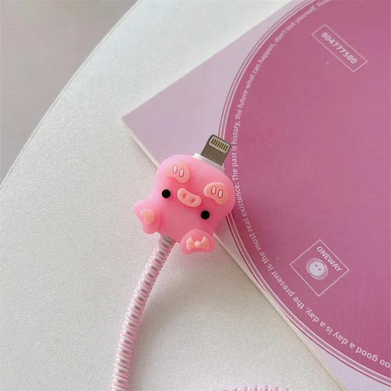 Iphone Charger Case Cover - Pink Piggy - 4 Piece Set - Image 7