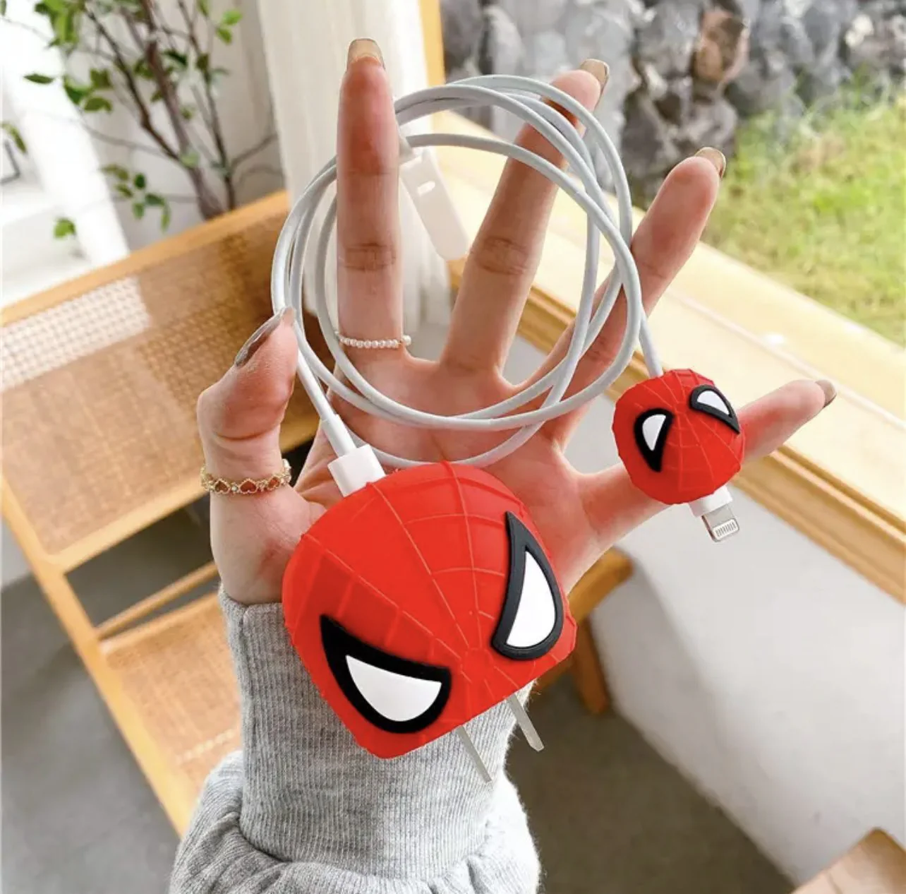 Iphone Charger Case Cover - Spiderman - 4 Piece Set (With Wire Protector) - Image 2