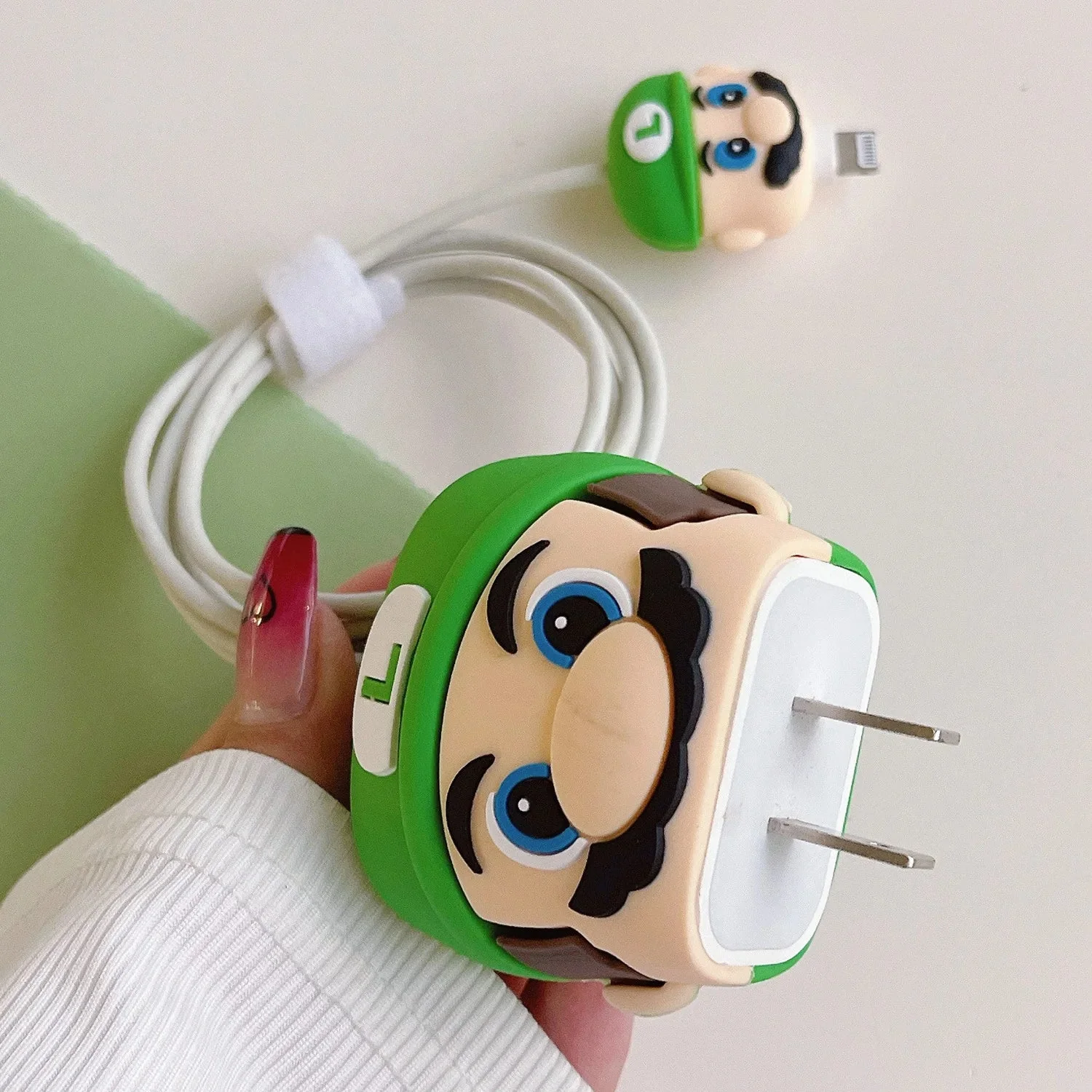 Iphone Charger Case Cover - Super Mario Bros Green - Image 2