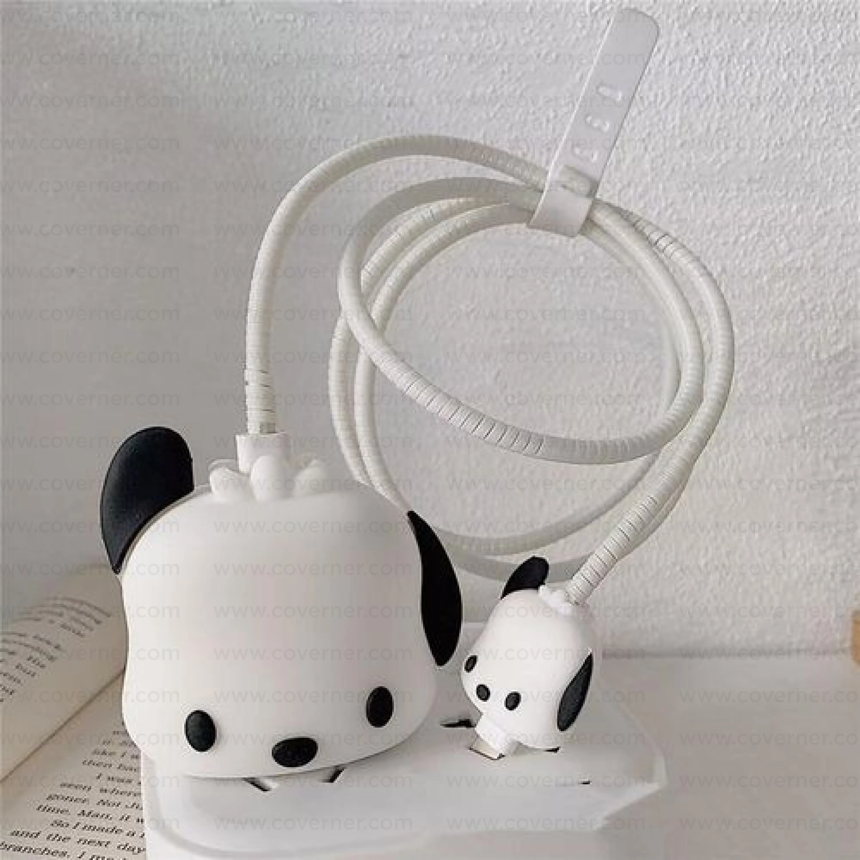 Iphone Charger Case Cover - Sweet Puppy - 4 Piece Set (With Wire Protector) - Image 3