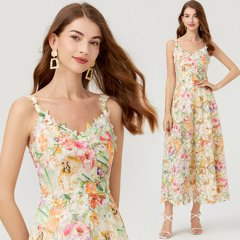 Iris Lace Embroidery Dress - Image 10