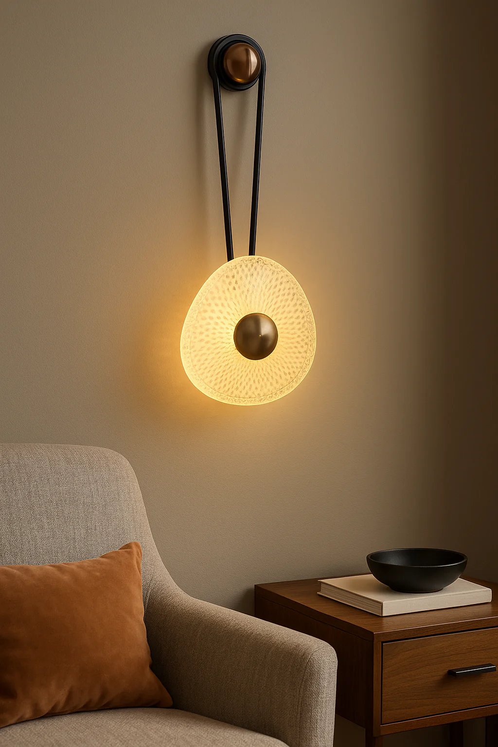Iron Aluminum Round LED Wall Sconce Light B260-BK - Image 4