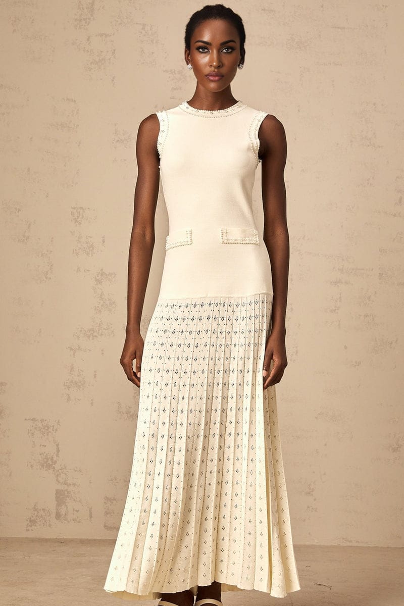 Isabelle Sandro Beaded Knit Maxi Dress - Image 2