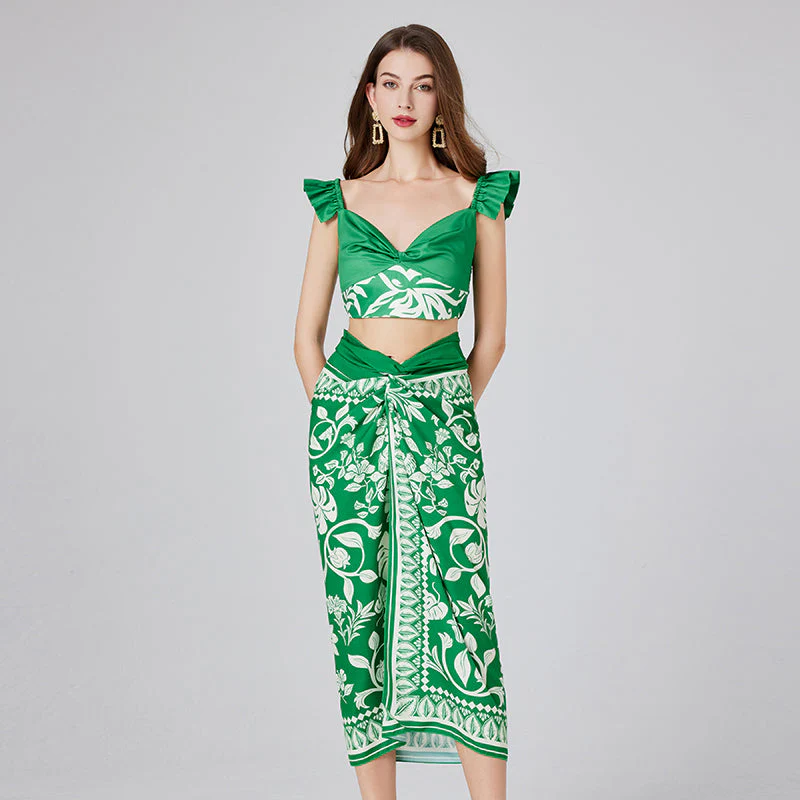 Itzel Printed Beach Cover Up Set - Image 2