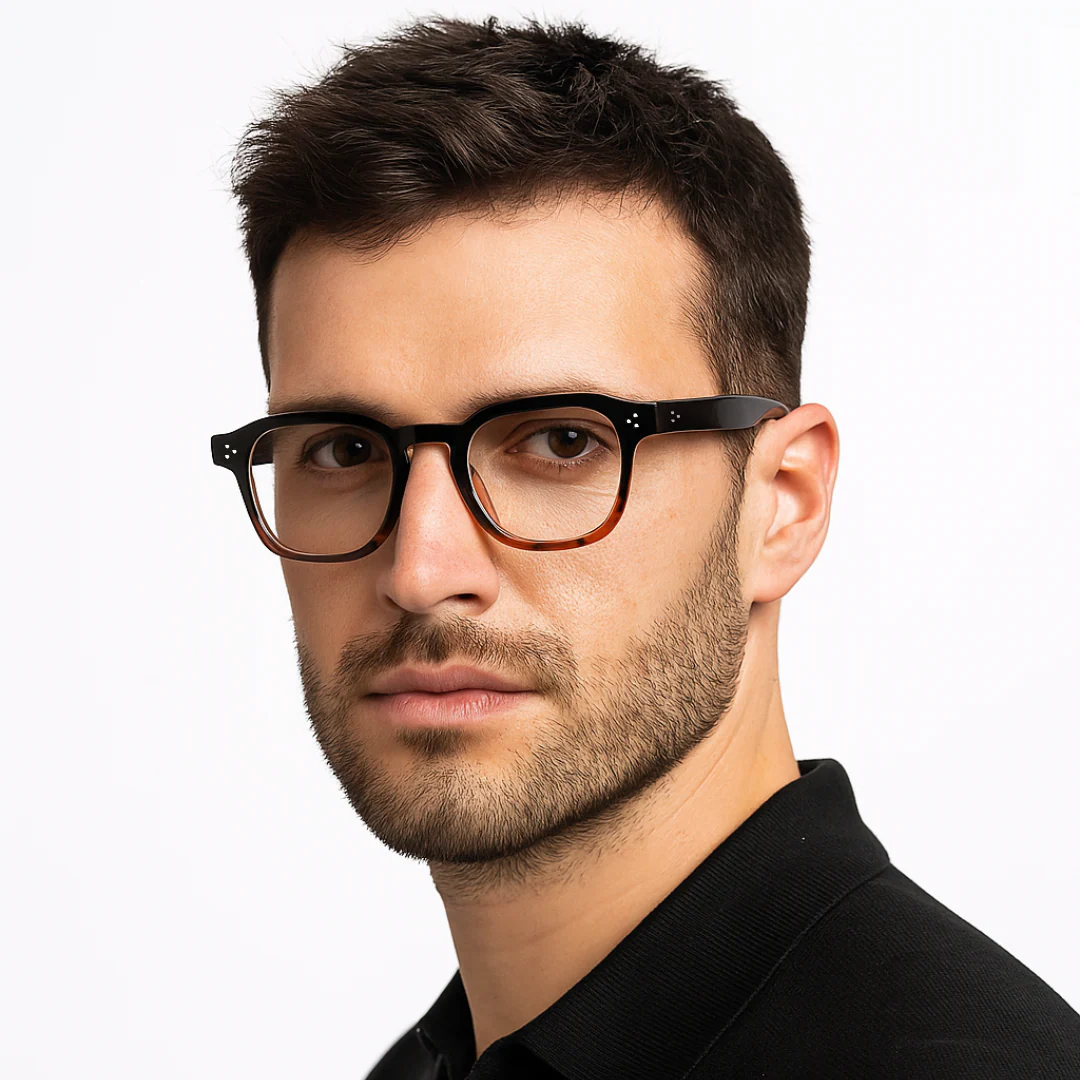 J-Bond Black Tortoise Clear Square Sunglasses - Image 2