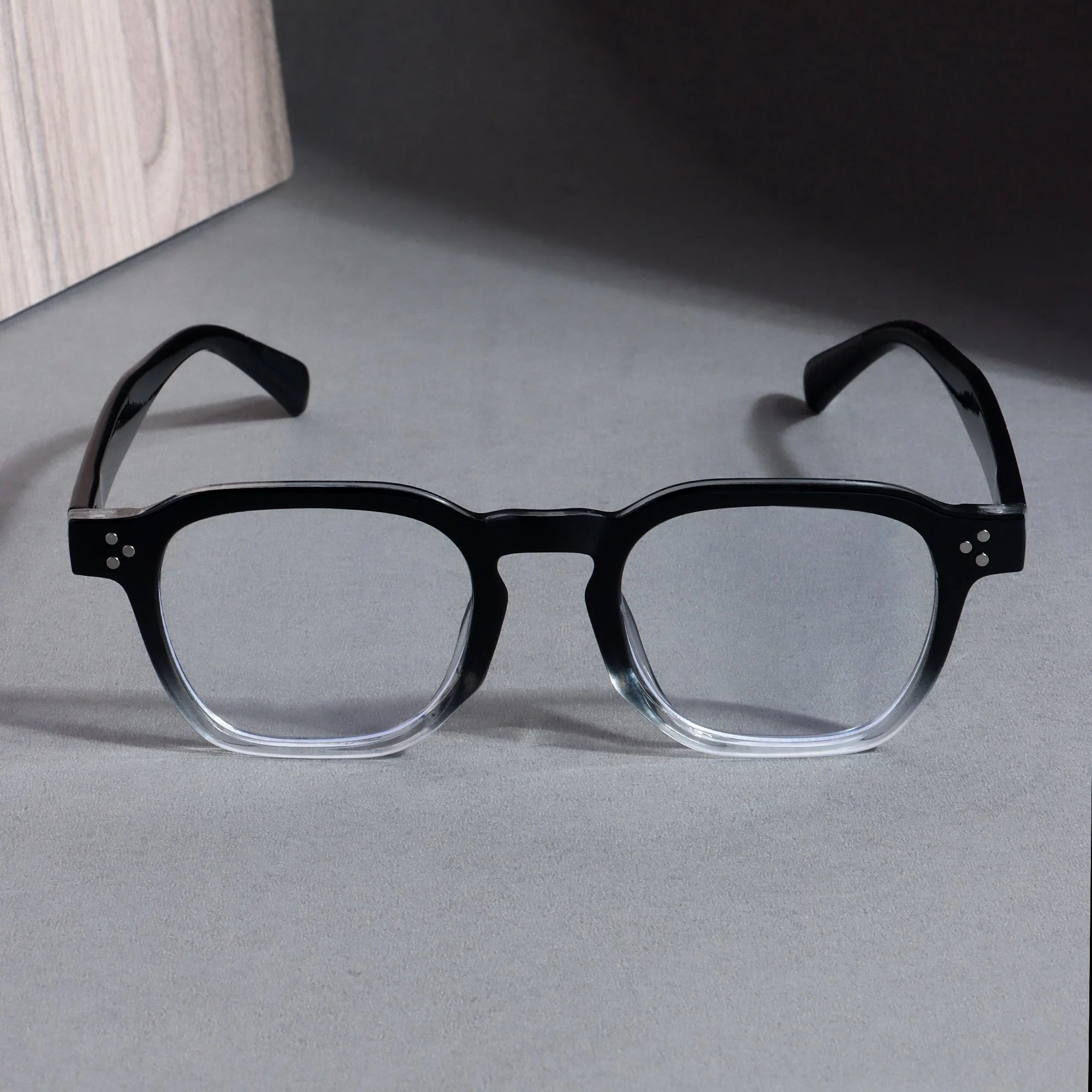 J-Bond Black Tr. Clear Square Sunglasses - Image 3