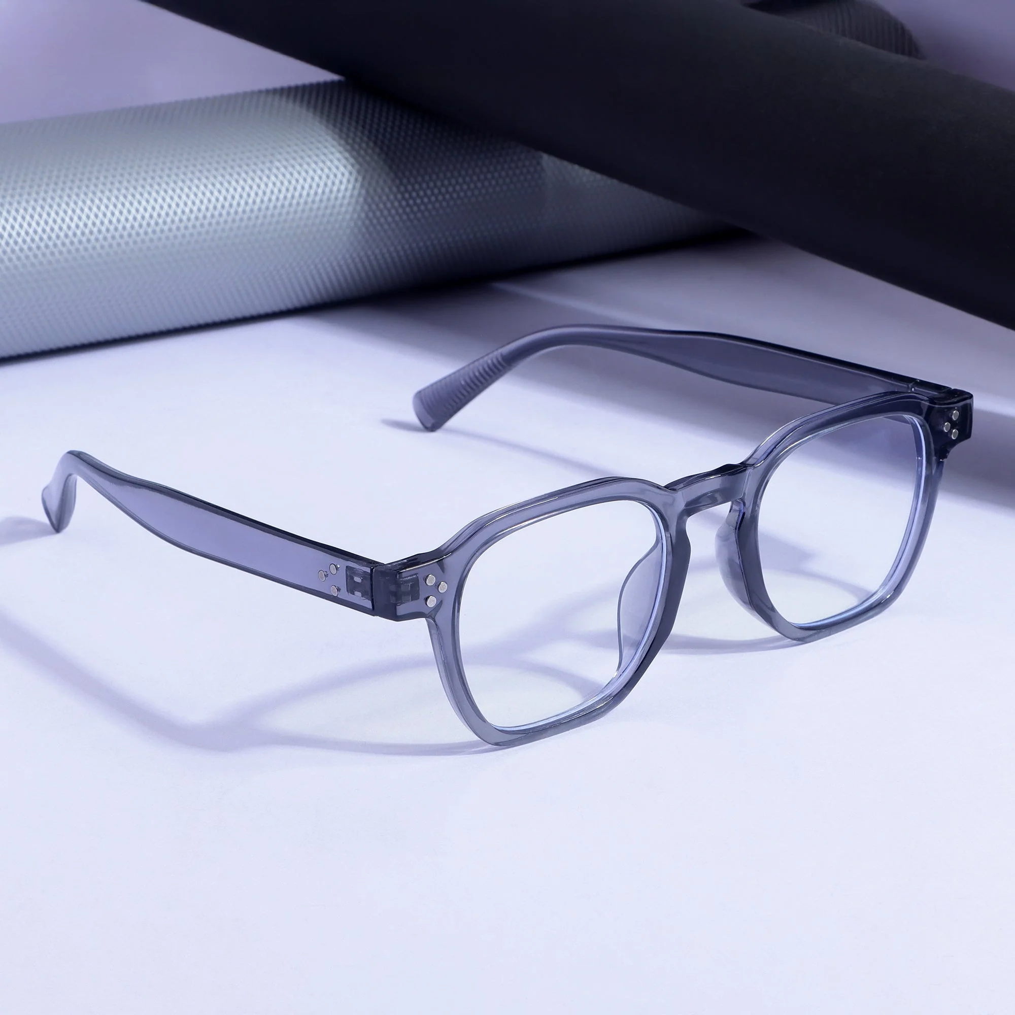 J-Bond Grey Clear Square Sunglasses