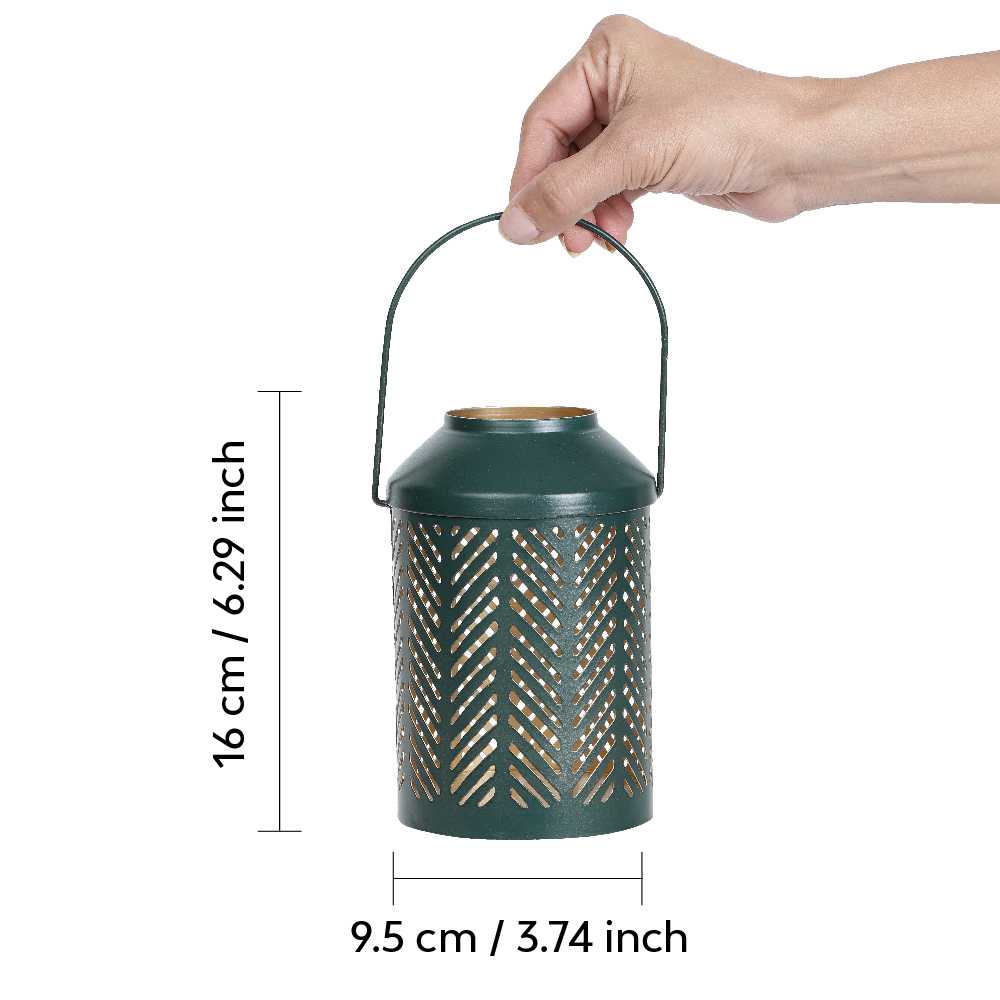 Jaali Leaf Metal Lantern - Image 20