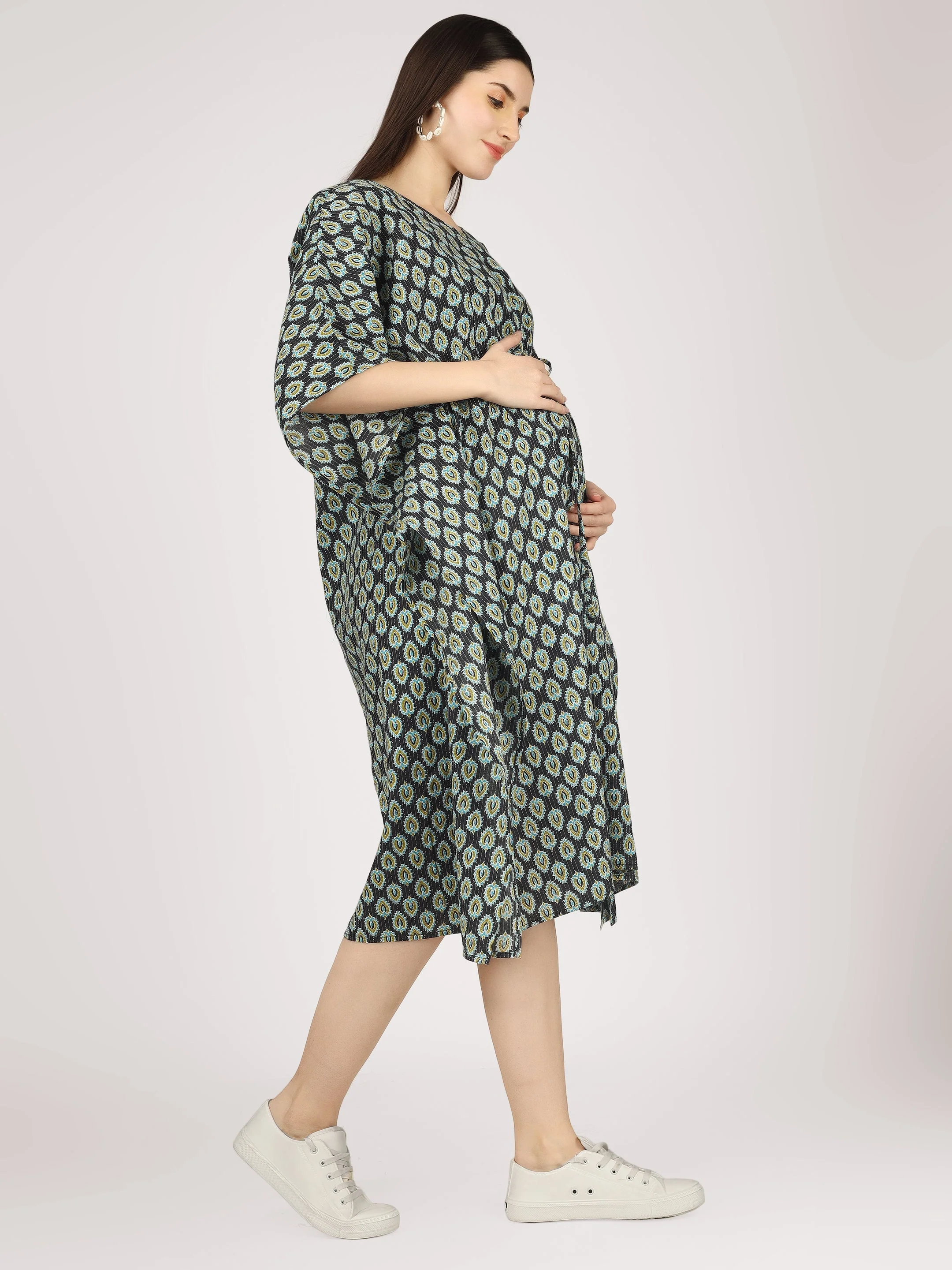 Jacha Bacha Black Kaftan Maternity Dress - Image 4