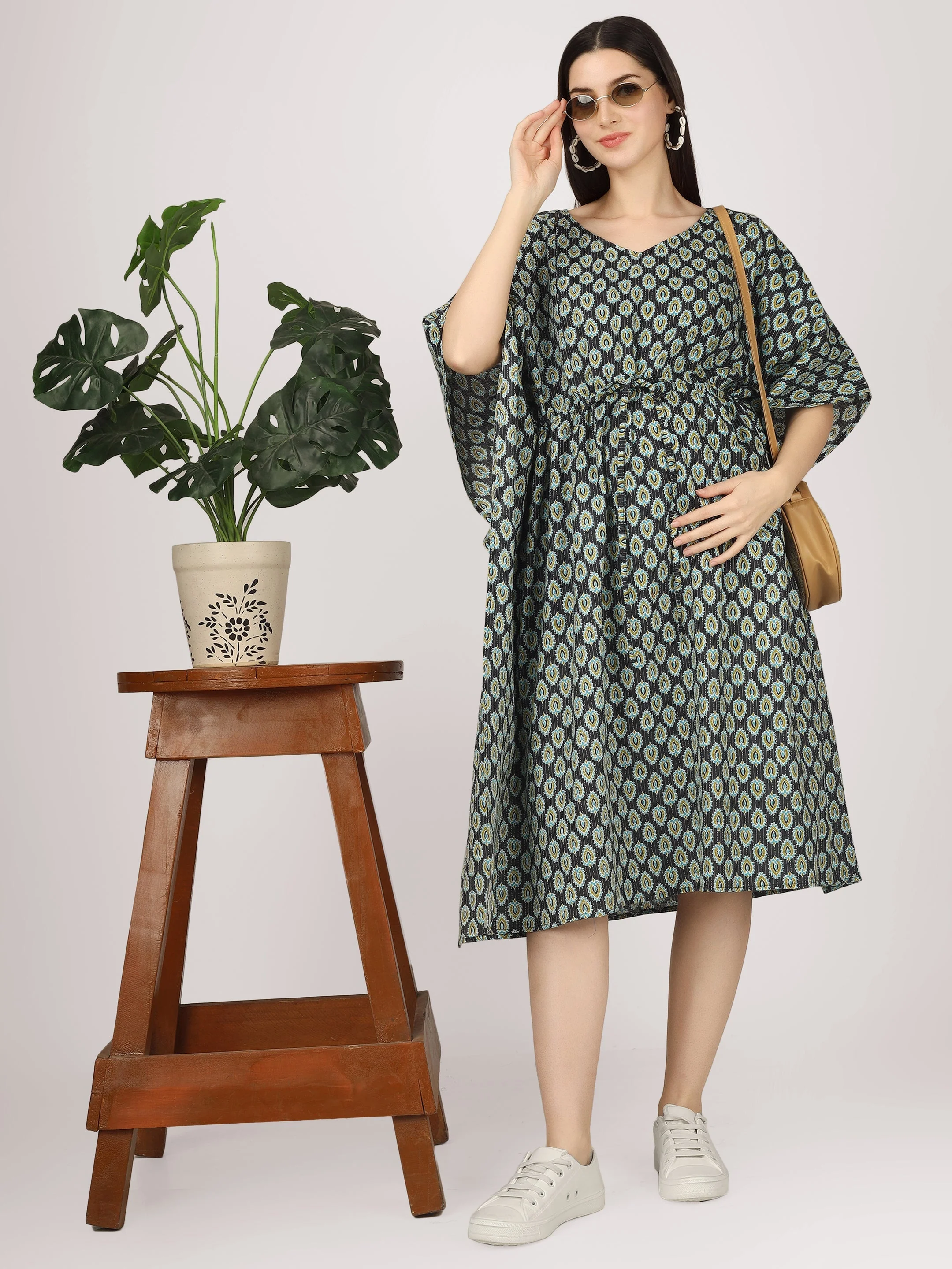 Jacha Bacha Black Kaftan Maternity Dress - Image 7