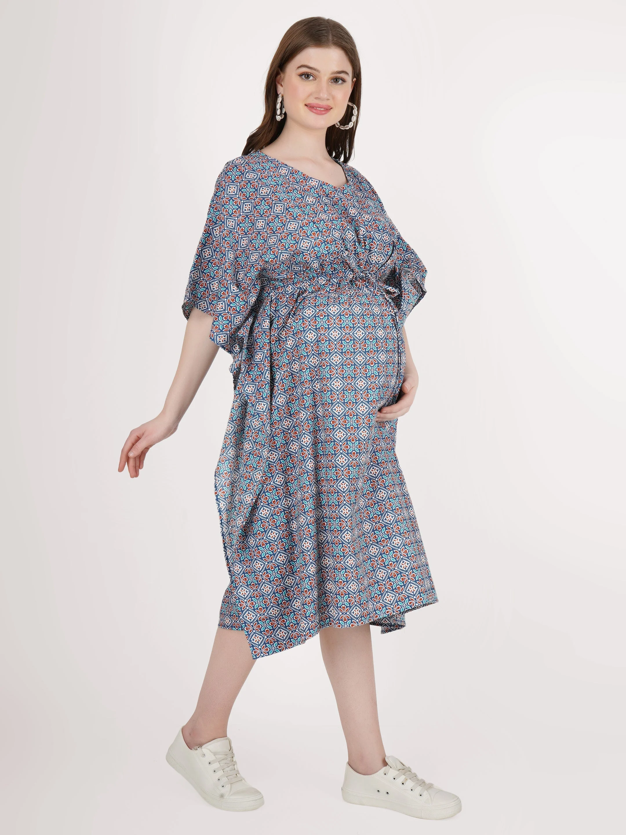 Jacha Bacha Blue Kaftan Maternity Dress - Image 4