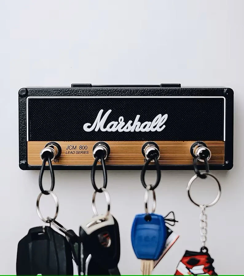 JackRack: Marshall-Style Wall Mounted Key Holder with 4 Guitar Amp Plug Keychains for Home & Studio Décor - Image 3