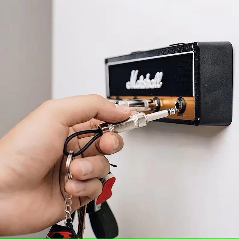 JackRack: Marshall-Style Wall Mounted Key Holder with 4 Guitar Amp Plug Keychains for Home & Studio Décor - Image 5