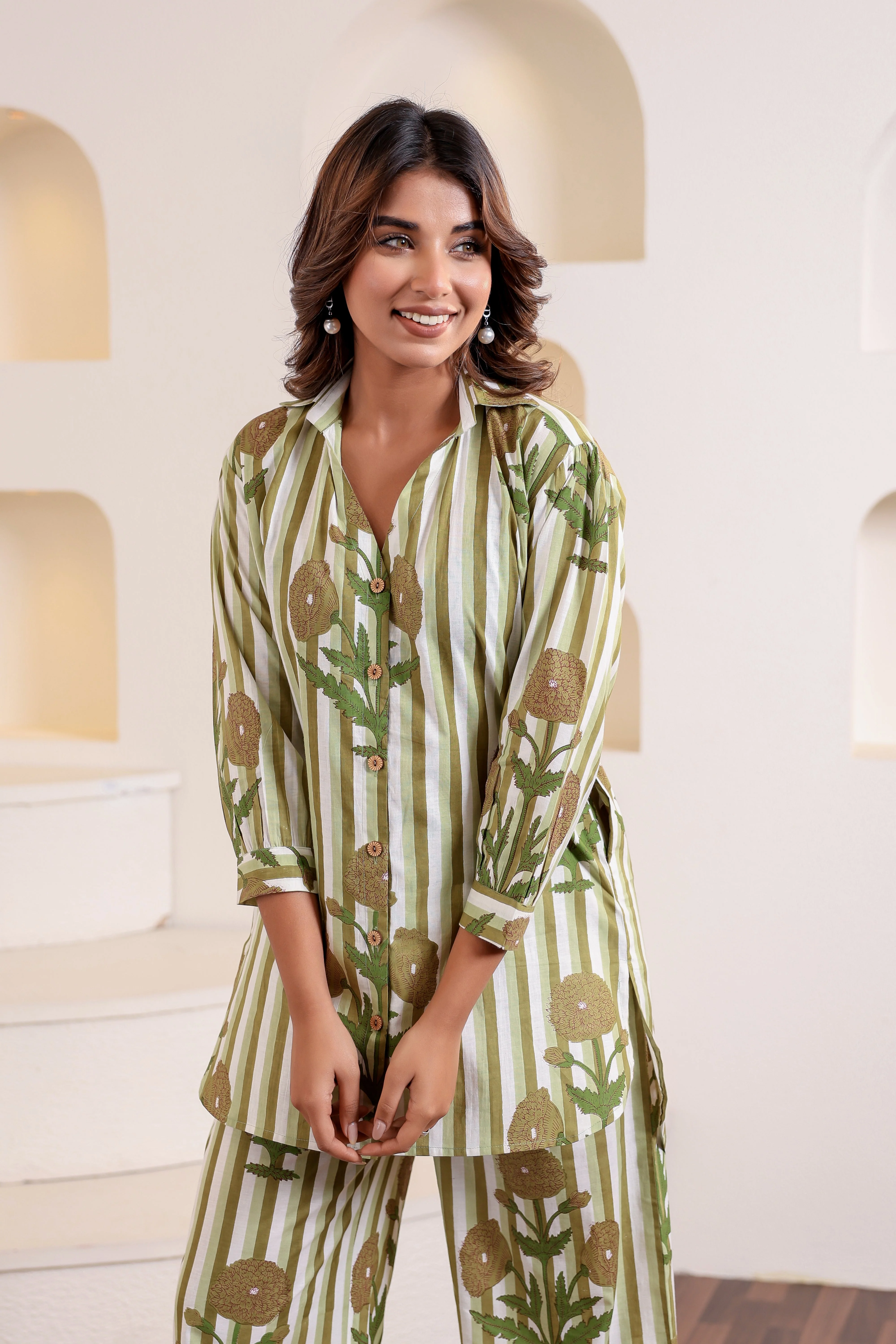 Jade Green Stripe Coord Set - Image 3