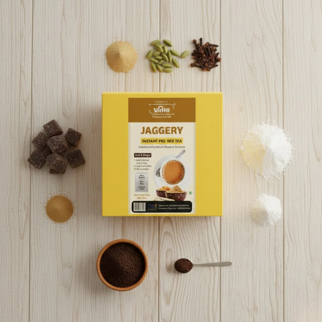 Jaggery Instant Pre-Mix Tea – 10 Sachets | Healthy & Natural Sweetened Tea - Image 2