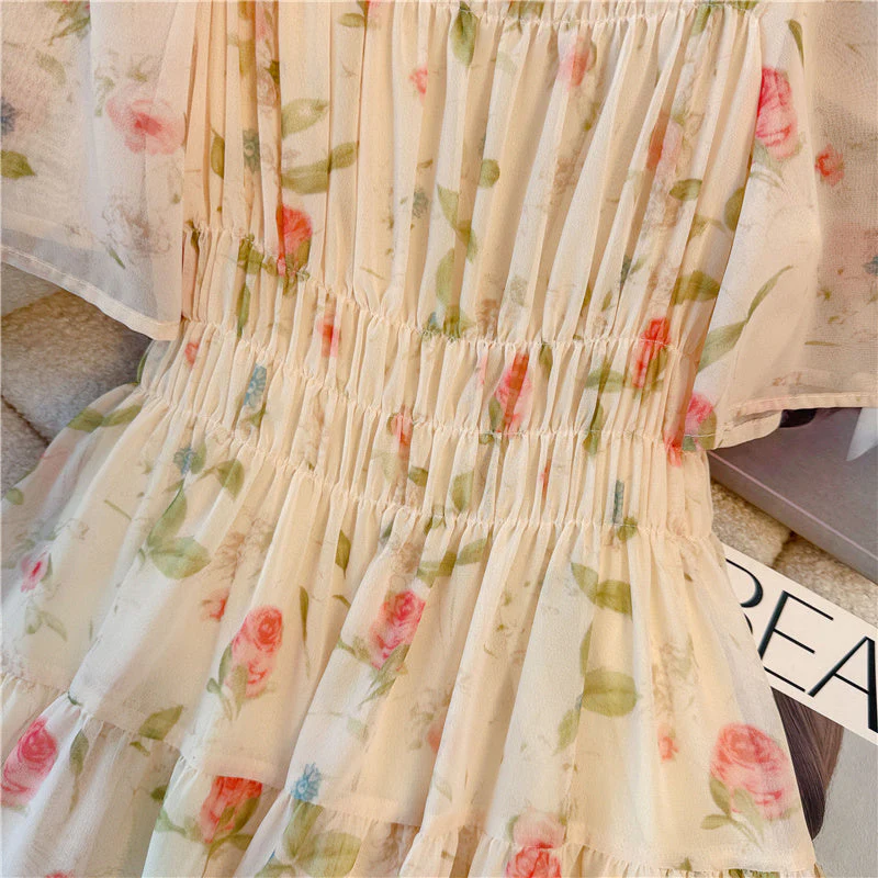 Jane Floral Print Plus Size Chiffon Dress - Image 6