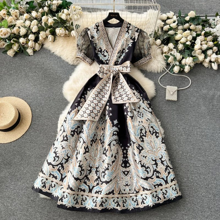 Jaquared Bow Dress