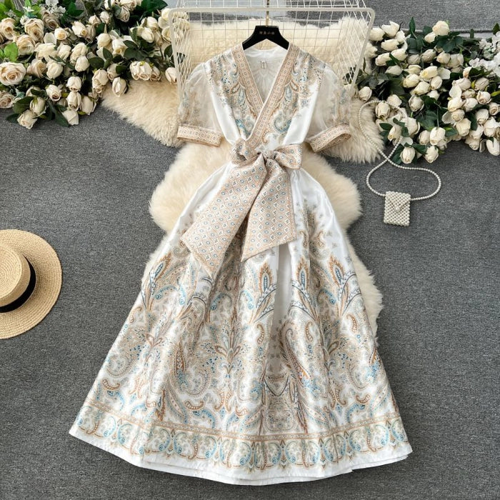 Jaquared Bow Dress - Image 2