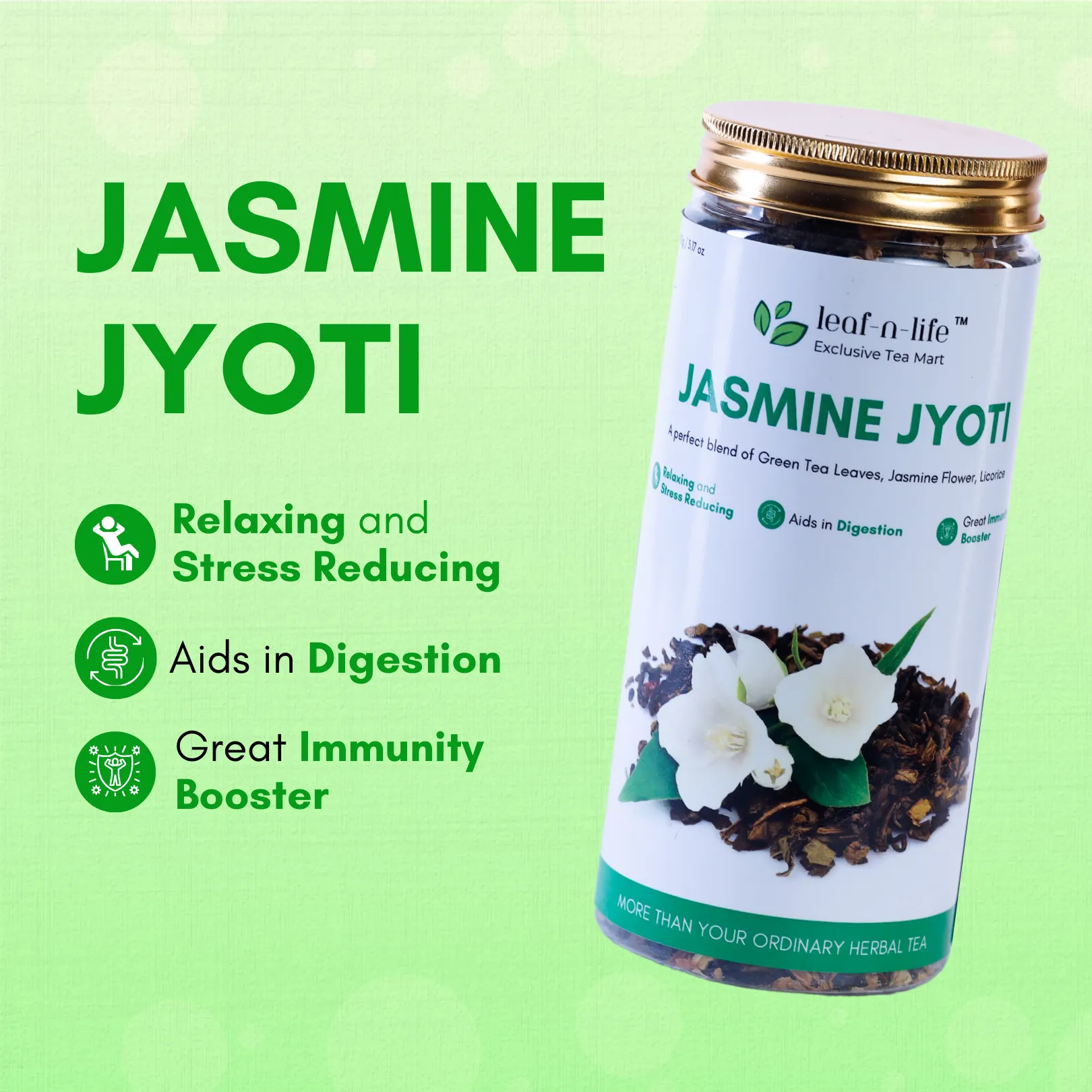 Jasmine Jyoti – Jasmine Green Tea for Relaxation & Immunity Boost - Image 2